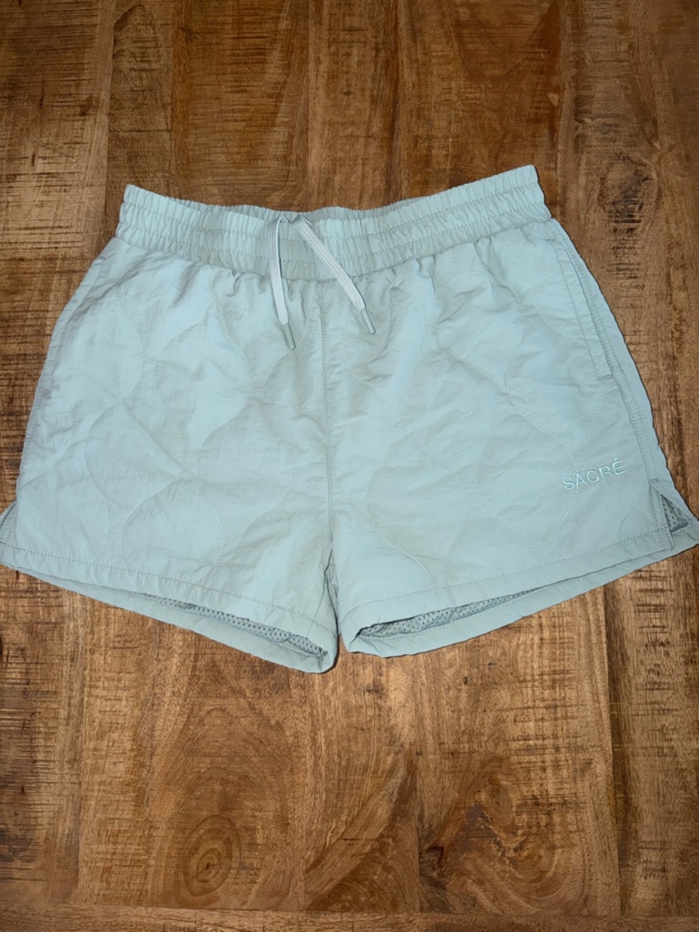 Light Mint Quilted Athletic Shorts — Women's Activewear